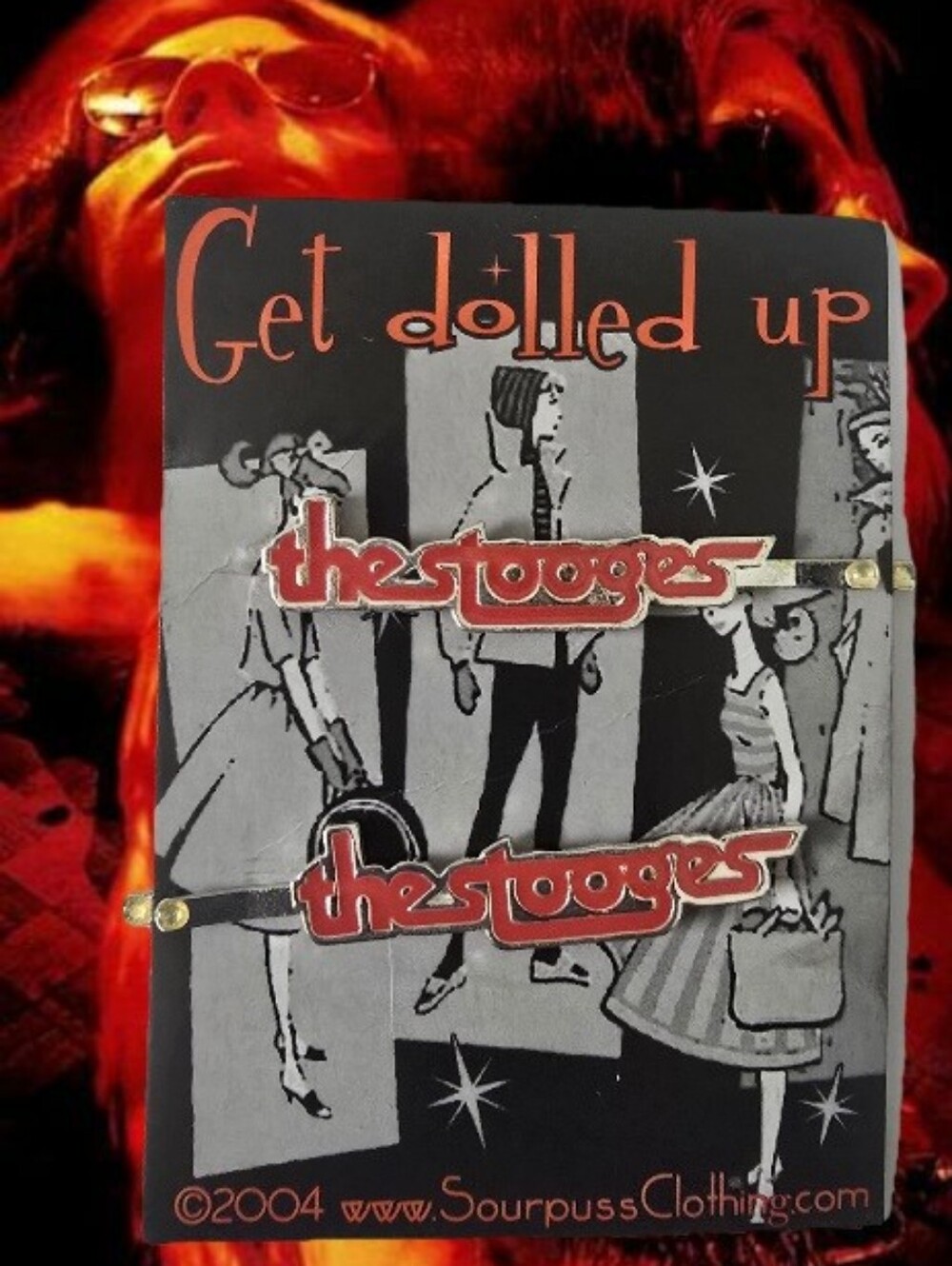 Sourpuss Red 'The Stooges' Enamel Hair Clips - Pair